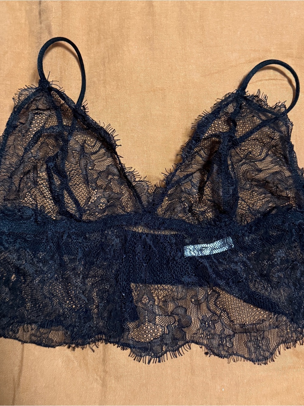 Anine Bing Black Lace Bralette Bra Small